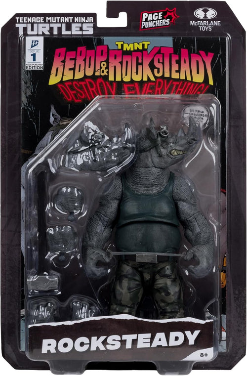 Teenage Mutant Ninja Turtles 5 Inch Action Figure Page Punchers Wave 2 - Rocksteady