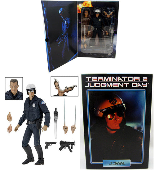 Terminator 2 Judgement Day 7 Inch Action Figure Ultimate Series - Ultimate T-1000 (Motorcycle Cop) (Shelf Wear Packaging)