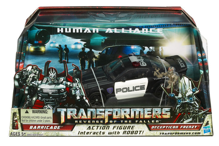 Transformers Movie 2 Revenge Of The Fallen 8 Inch Action Figure Human Alliance (2010 Wave 1) Hasbro Toys - Barricade with Decepticon Frenzy