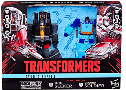 Transformers Studio Series 6 Inch Action Figure Deluxe Class 2-Pack - Elite Seeker & Ground Soldier