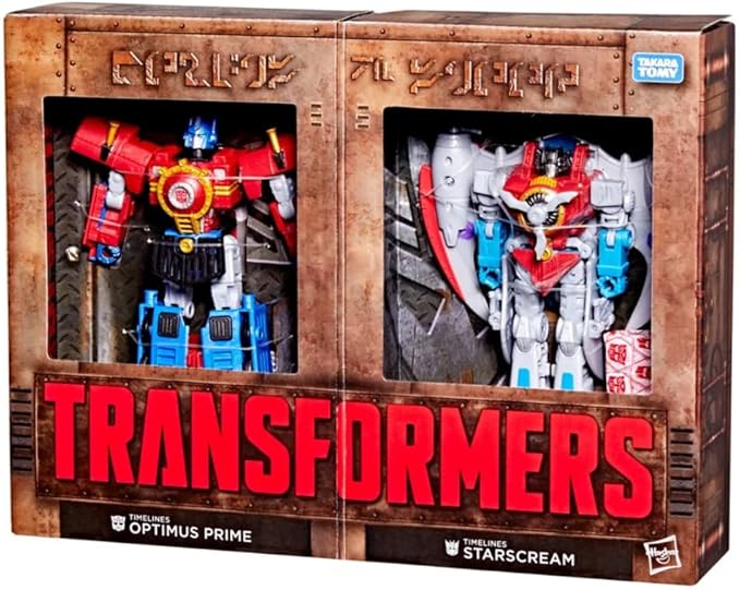 Transformers Timelines 5 Inch Action Figure Deluxe Class - Hearts of Steel Comic Edition Optimus Prime and Starscream