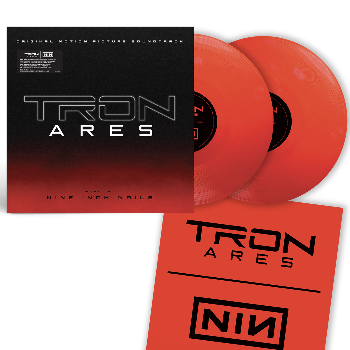 Tron: Ares Soundtrack (Transparent Red Edition + Alt Cover + Poster) - Nine Inch Nails [Colour Vinyl]