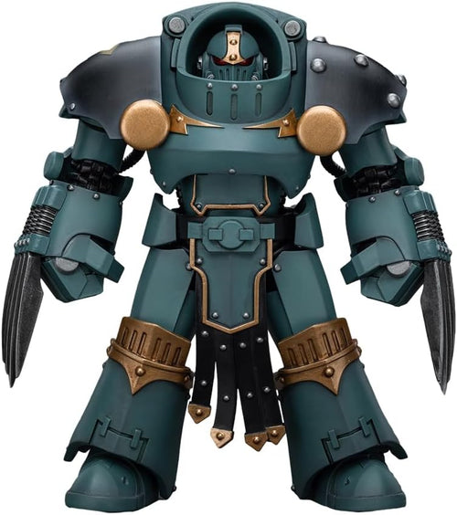 Warhammer 40000  5 Inch Action Figure 1/18 Scale  - Sons of Horus Tartaros Terminator Squad Terminator with Lightning Claws (Sub-Standard Packaging)