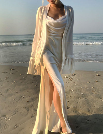 White Mulberry Silk Cover Up Blouse