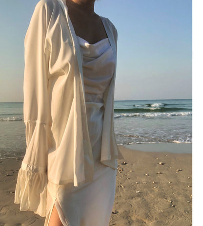 White Mulberry Silk Cover Up Blouse